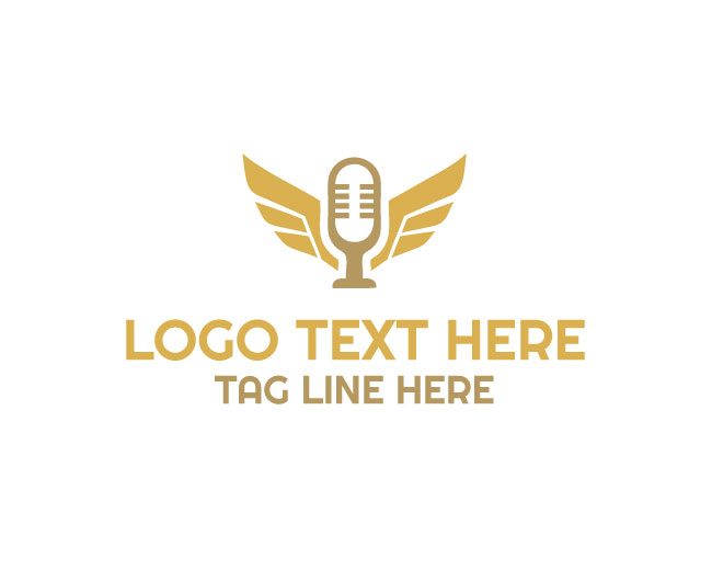 Modern Podcast Wing Orbit Logo
