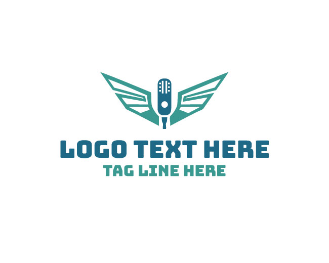 Modern Podcast Wing Signal Logo