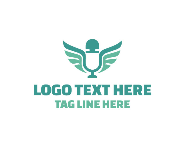 Modern Podcast Wings Logo
