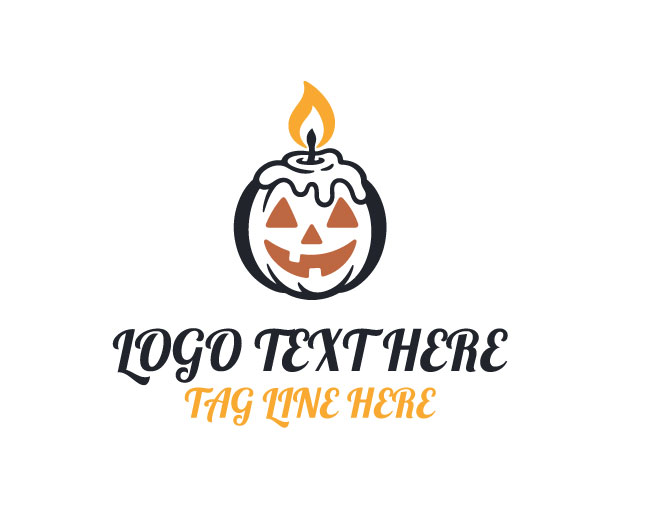 Modern Pumpkin Candle Logo