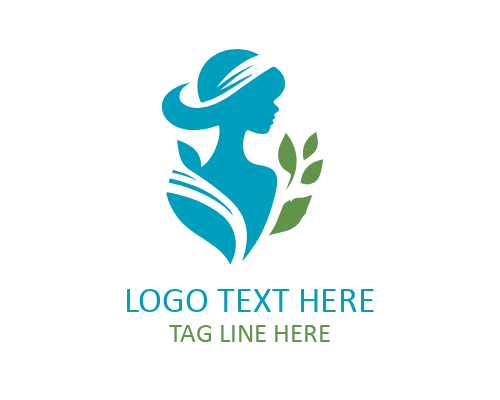 Modern Rose Lady Outline Logo
