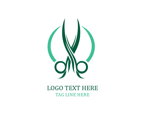 Modern Scissor Floral Logo