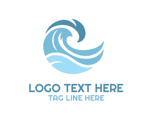 Modern Sea Wave Badge Logo