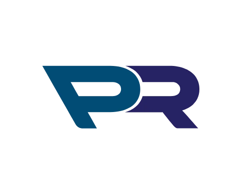 Modern Letter P and Letter R Logo