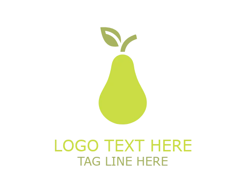 Modern Shape Flat Pear Logo