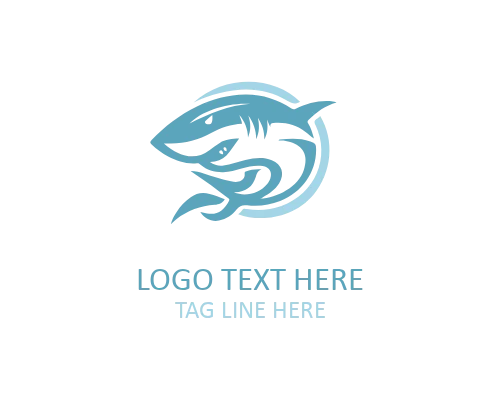 Modern Shark Badge Logo