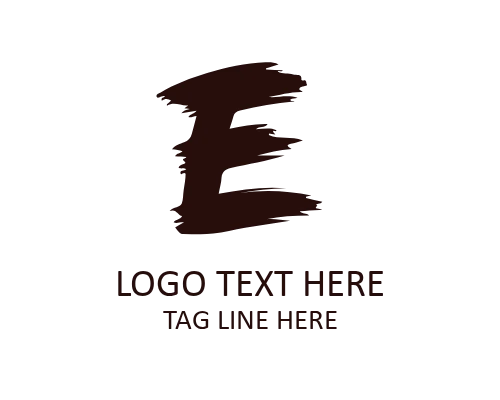 Modern Signature Brush Letter E Symbol Logo for Personal Branding