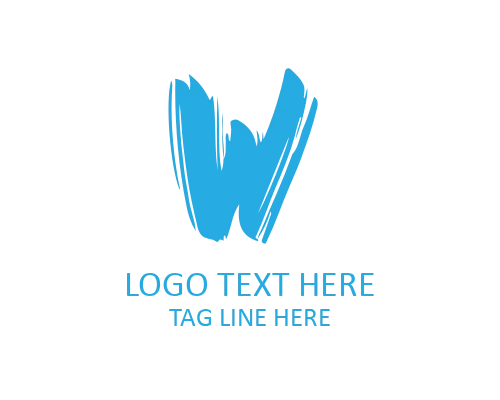 Modern Signature Brush Letter W Logo for Personal Branding