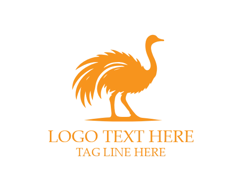 Modern Silhouette Ostrich Logo