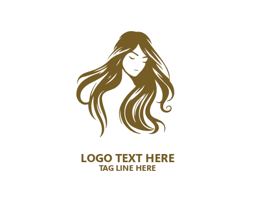 Modern Silhouette Women Hair Logo