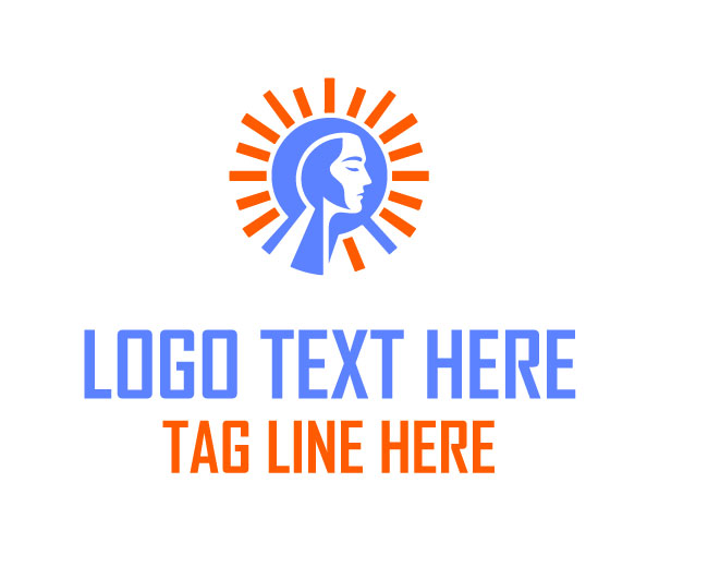Modern Smiling Sun Face Logo