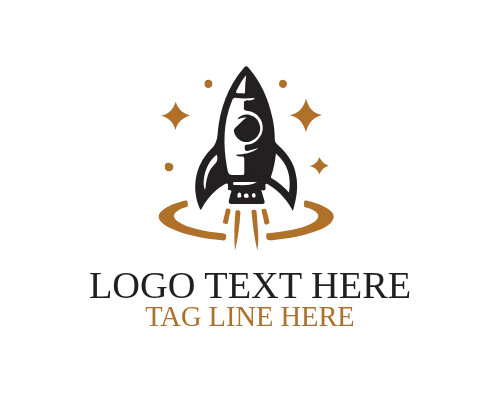 Modern Space Rocket Logo