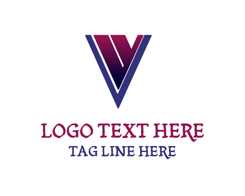 Modern Stacked Letter V Logo