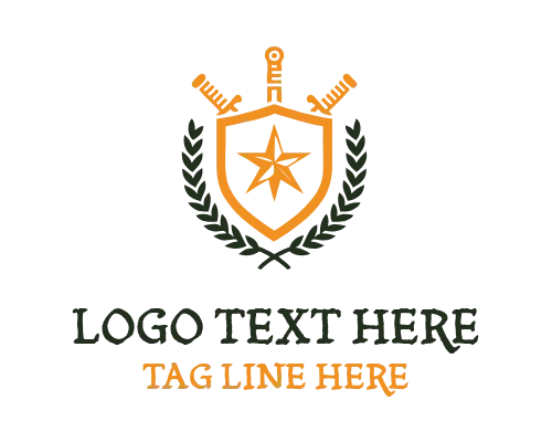 Modern Star Sword Military shield Logo