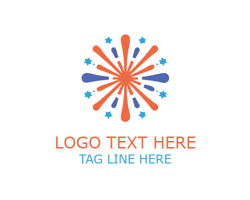 Modern Starburst Fireworks Logo for Event and Festival Branding