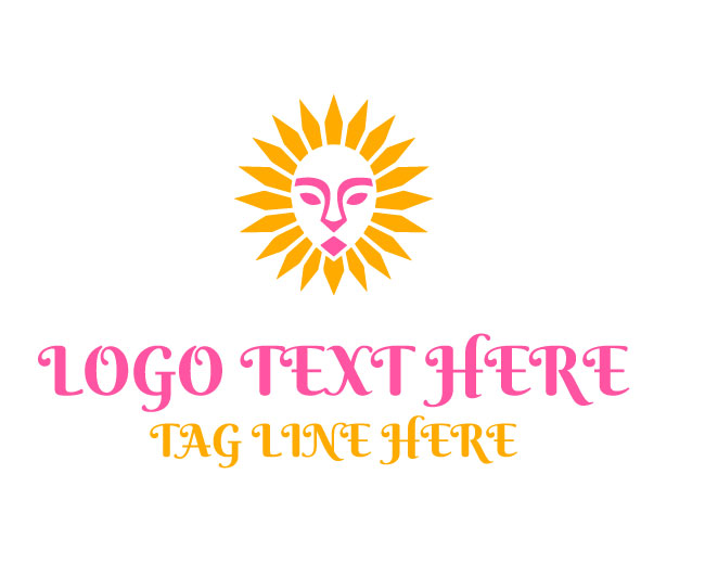 Modern Sun Face Logo