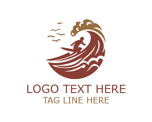 Modern Surfing Wave Logo for Beach Sports and Ocean Lifestyle Branding