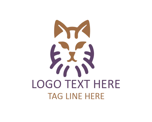 Modern Symbol Linear Cat Logo for Pet Branding