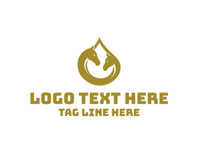 Modern Twin Horse Drop Logo