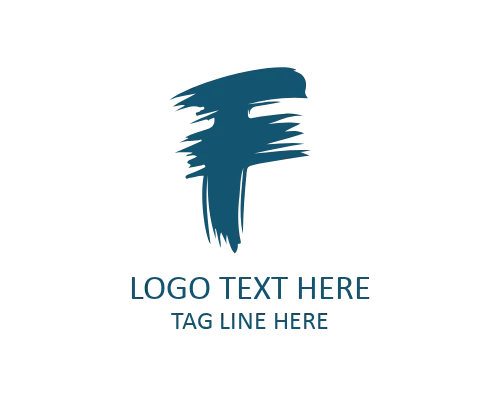 Modern Vector Brush Letter F Symbol Logo for Professional Branding
