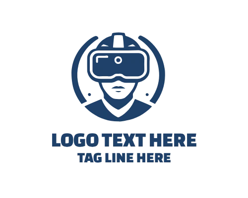 Modern VR Glasses Logo for Digital Technology