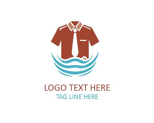 Modern Washing Shirt Badge Logo for Laundry Branding