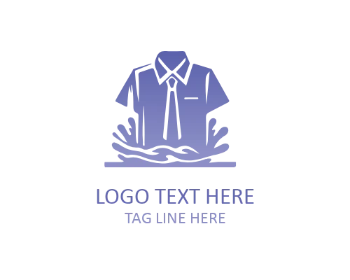 Modern Washing Shirt Logo for Laundry and Cleaning Branding