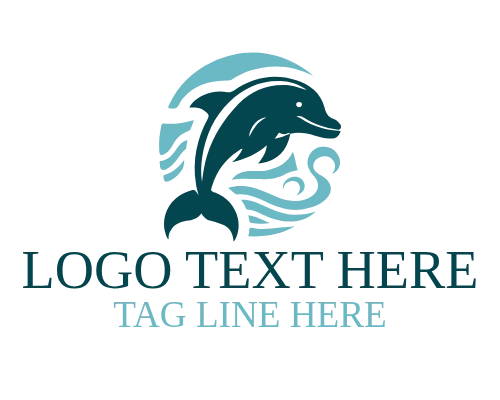 Modern Water Dolphin Logo