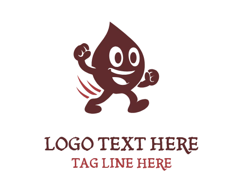 Modern Water Drop Mascot Logo