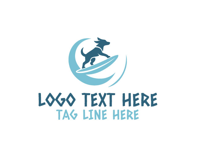  Modern Wave Surf Dog Logo