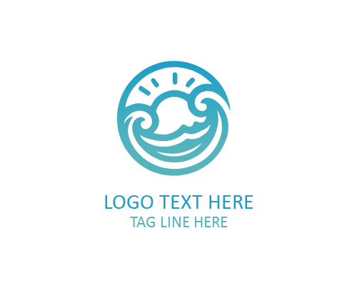 Modern Waves Symbol Logo for Ocean Branding