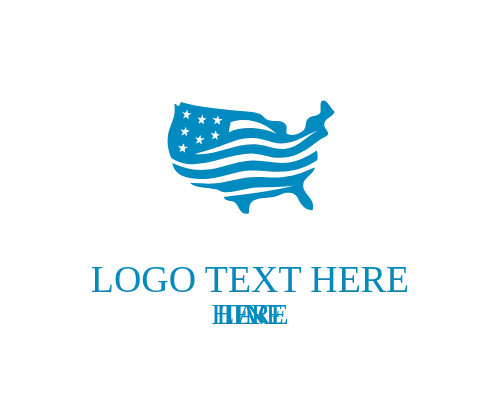 Modern Waving USA Flag Logo