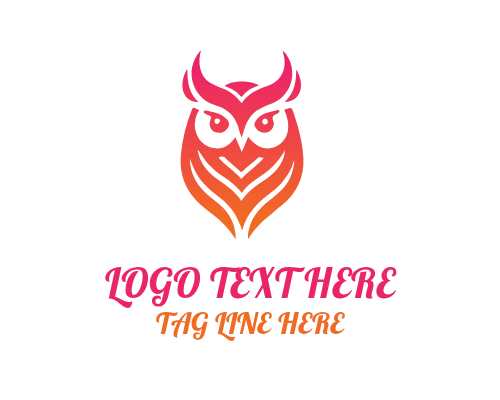 Modern Wise Owl Head Logo