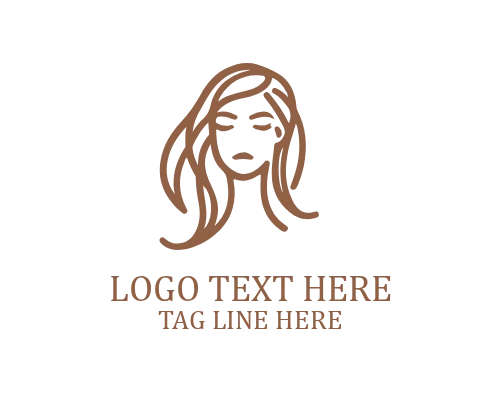 Modern Woman Face Line Art Logo