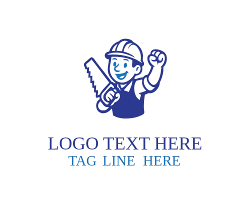 Modern Worker Mascot Logo
