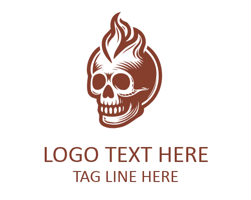Molten Flame Skull Fire Logo