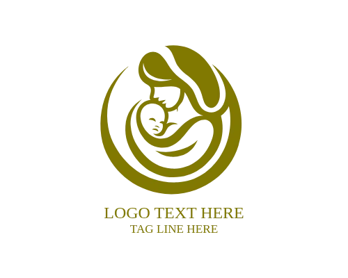 Mom Baby Care Badge Logo