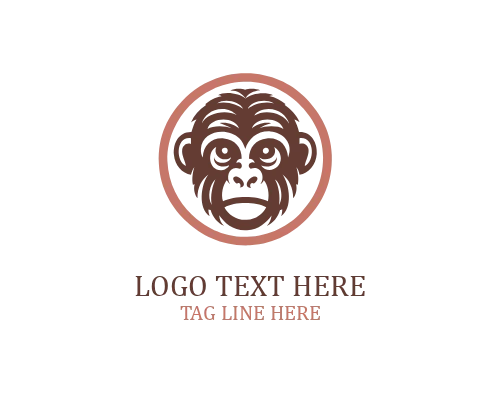 Monkey Face Line Art Logo