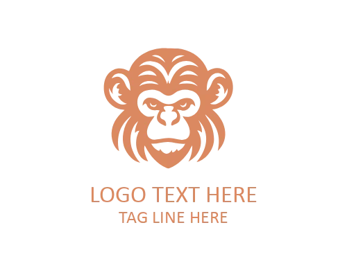 Monkey Head Outline Logo