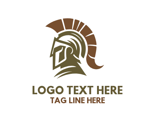 Monochrome Linear Spartan Logo