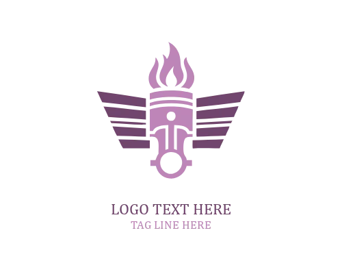 Monogram Piston Wings Logo