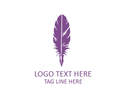 Monoline Artistic Feather Pen Logo