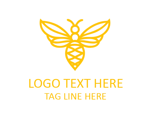 Monoline Bee Outline