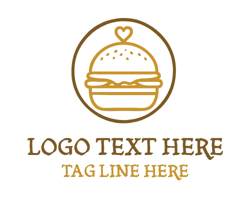 Monoline Burger Logo Design