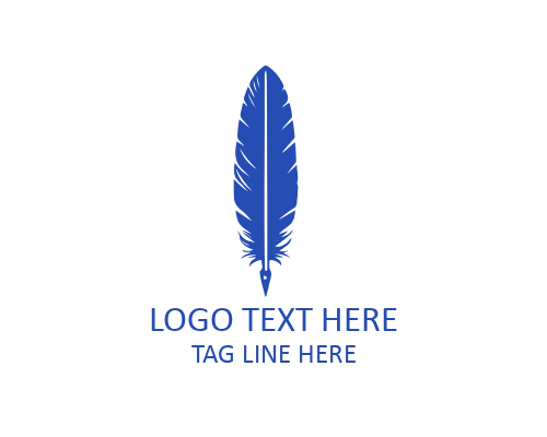 Monoline Creative Feather Pen Logo