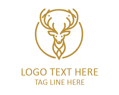 Monoline Deer Antlers Logo