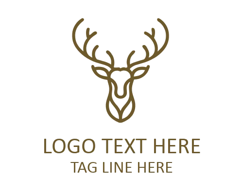 Monoline Deer Head Logo