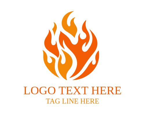 Monoline Flame Fire Logo