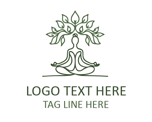 Monoline Meditation Yoga Flat Logo