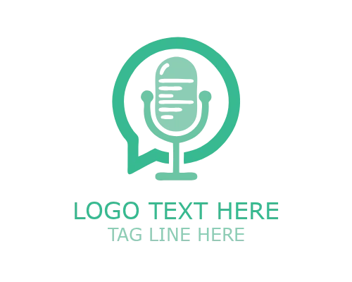 Monoline Minimal Podcast Logo for Clean Audio Branding